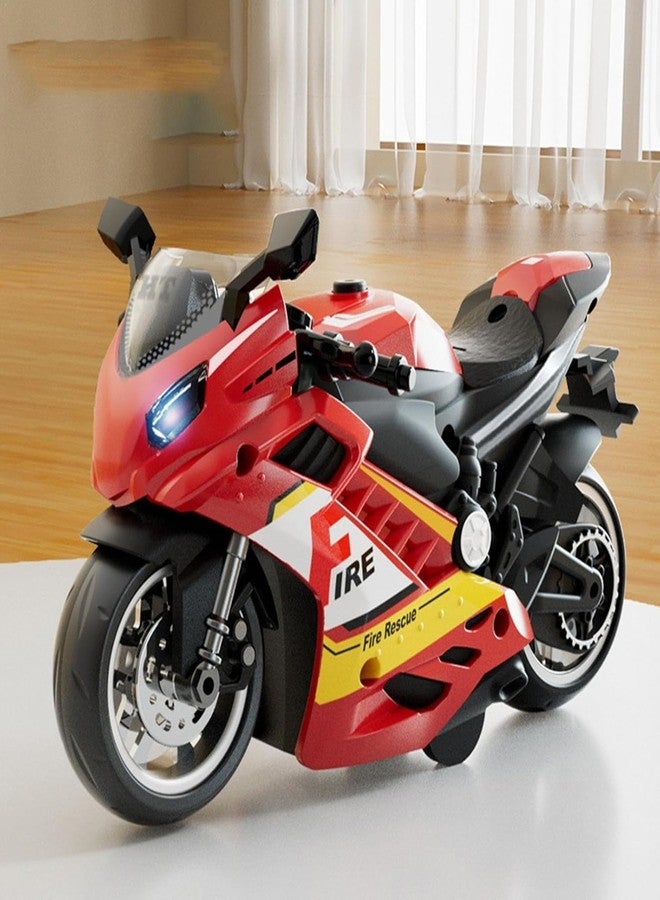 KENIRY لعبة دراجة نارية للشرطة من كينيري - ألعاب دراجات نارية تعمل بالسحب للخلف، هدية صغيرة مع موسيقى وإضاءة، لعبة دراجات نارية لاتيه للأطفال الأولاد من سن 3 إلى 8 سنوات [متعددة الألوان] (دراجة رياضية - أحمر) - Image 3